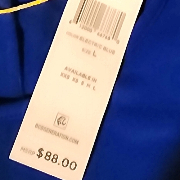 NWT - Price Firm - BCBGeneration Electric Blue Jersey Side-Slit Dress - Picture 5 of 6